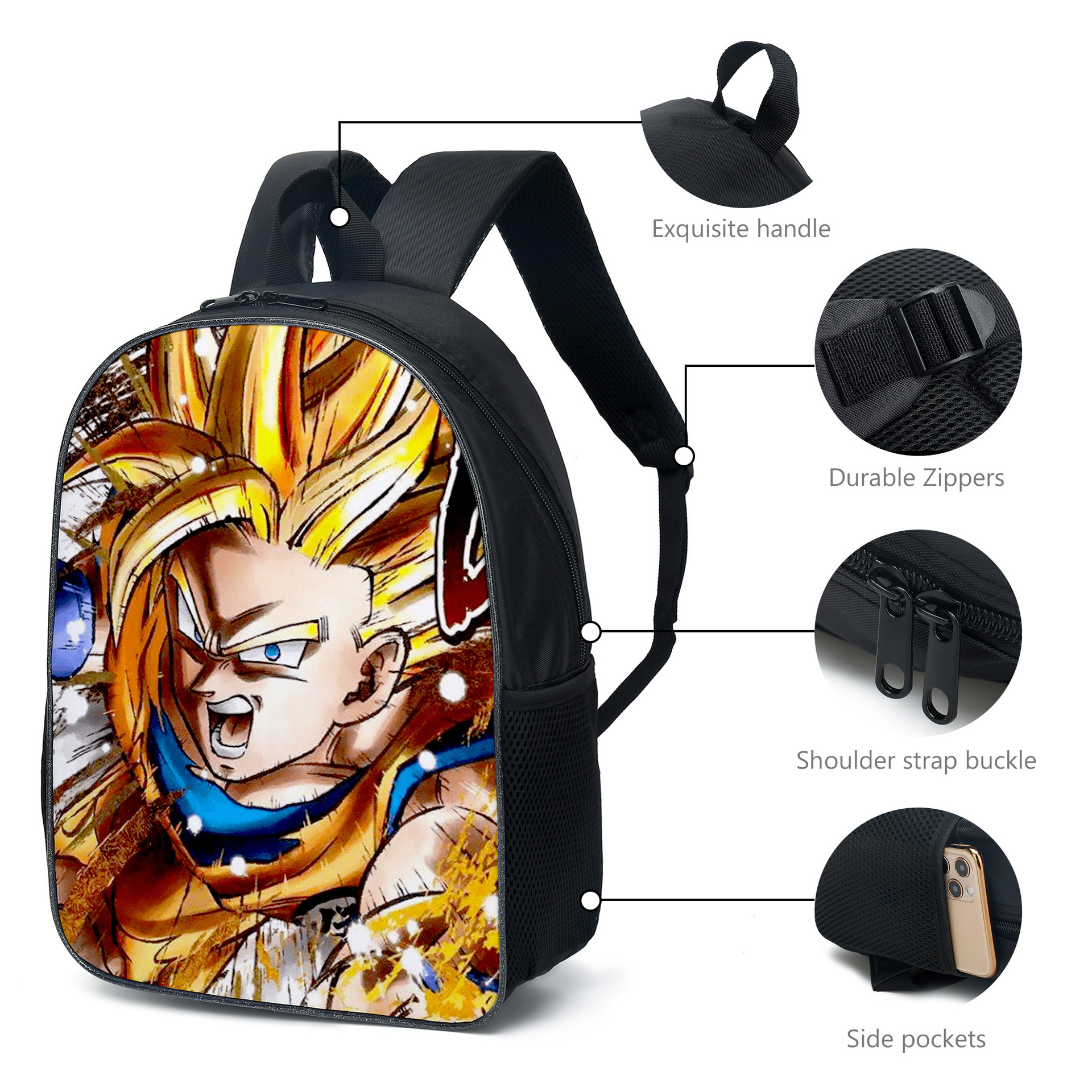 Dragon Ball Rucksack Goku Und Vegeta Schulranzen 3 in 1