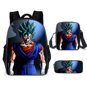 Dragon Ball Z Rucksack Blau Gogeta God 3 en 1 Schulranzen