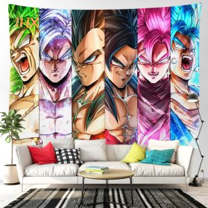 Dragon Ball Z Wandteppich Goku Und Alle Saiyan Wanddeko