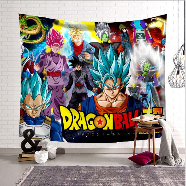 Dragon Ball Wandteppich Goku Vegeta Zamasu Wanddeko