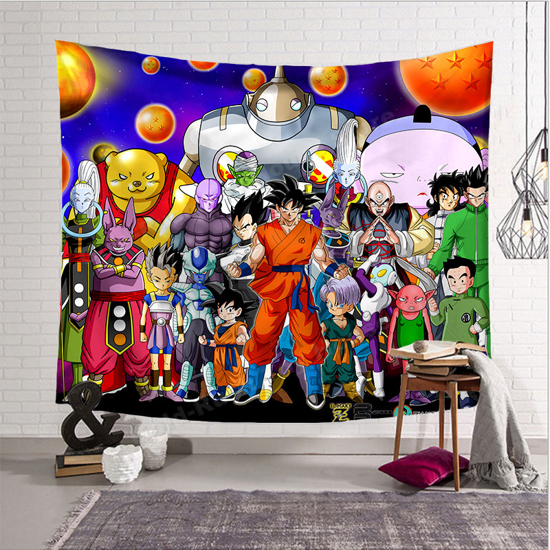 Tapisserie Dragon Ball Decoration Murale Goku Amis