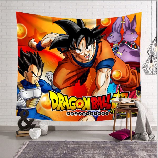 Dragon Ball Wandteppich Goku vs Beerus Wanddeko