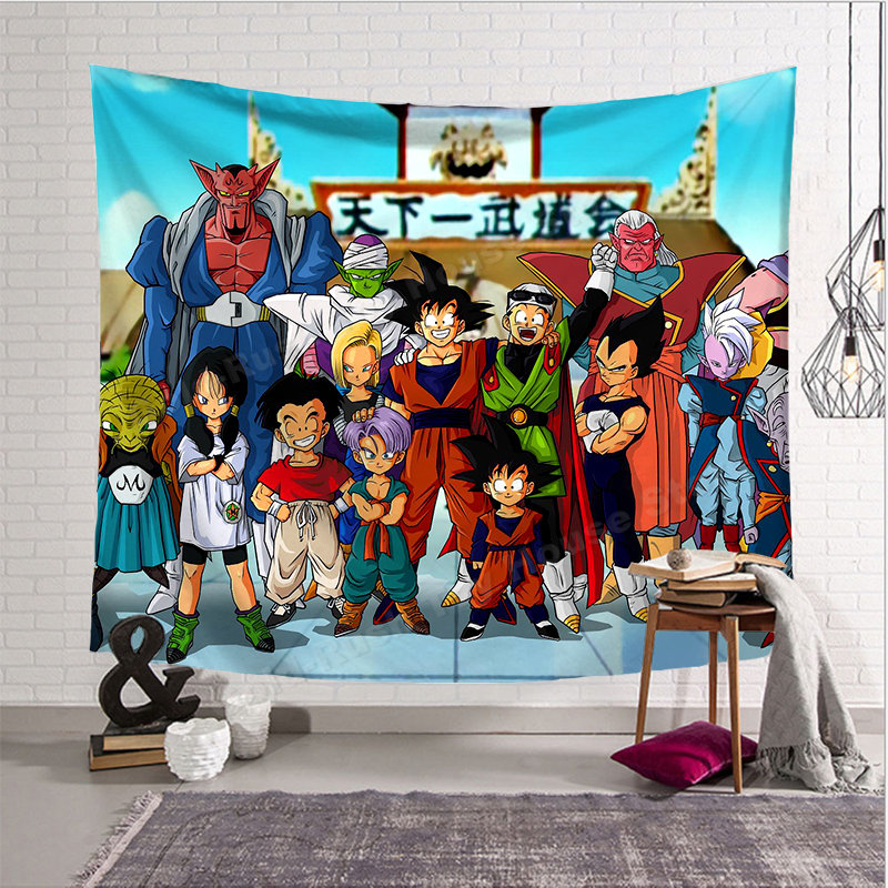 Tapisserie Dragon Ball Decoration Murale Goku Team