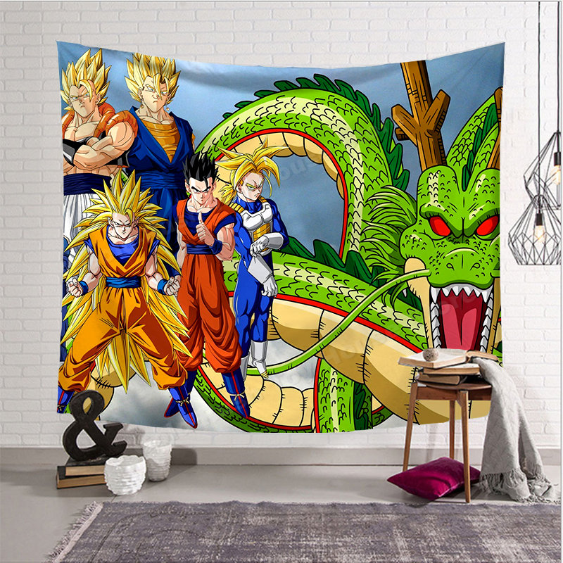 Tapisserie Dragon Ball Decoration Murale Gohan SSJ et Shenron