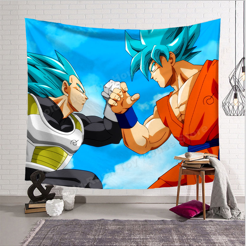 Tapisserie Dragon Ball Decoration Murale Goku Et Vegeta SSB