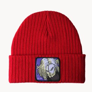 Dragon Ball Mütze C 18 Rot Beanie