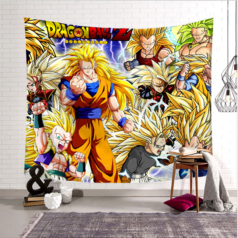 Tapisserie Dragon Ball Decoration Murale Goku All Saiyan