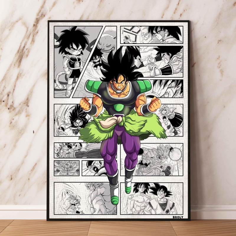 Poster Dragon Ball Toile Manga Broly Ultra