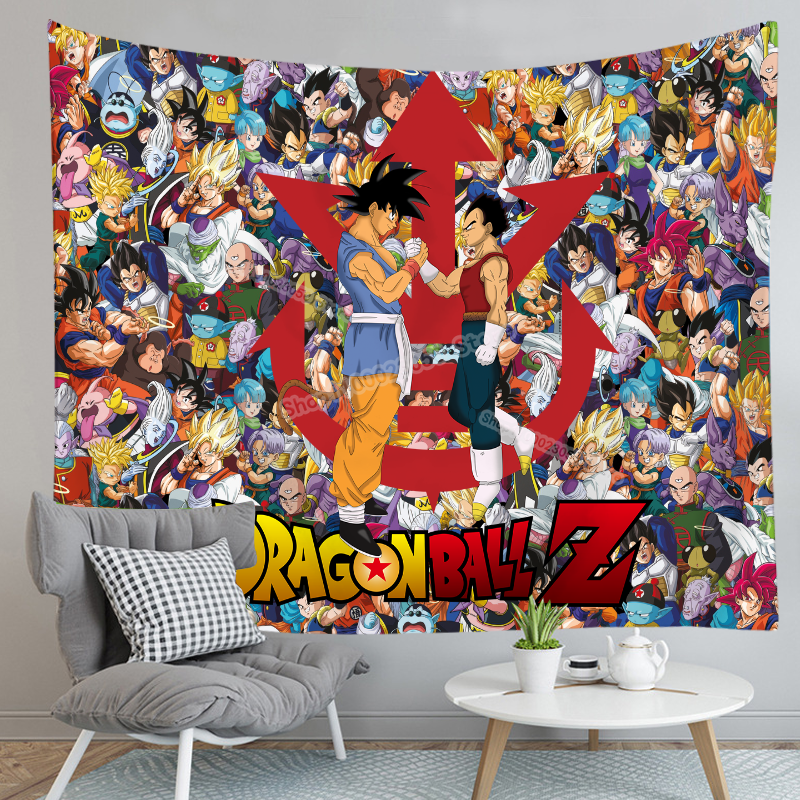Tapisserie Dragon Ball Decoration Murale Vegeta Et Son Goku