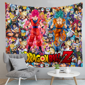 Dragon Ball Z Wandteppich Goku SSB SSG Wanddeko