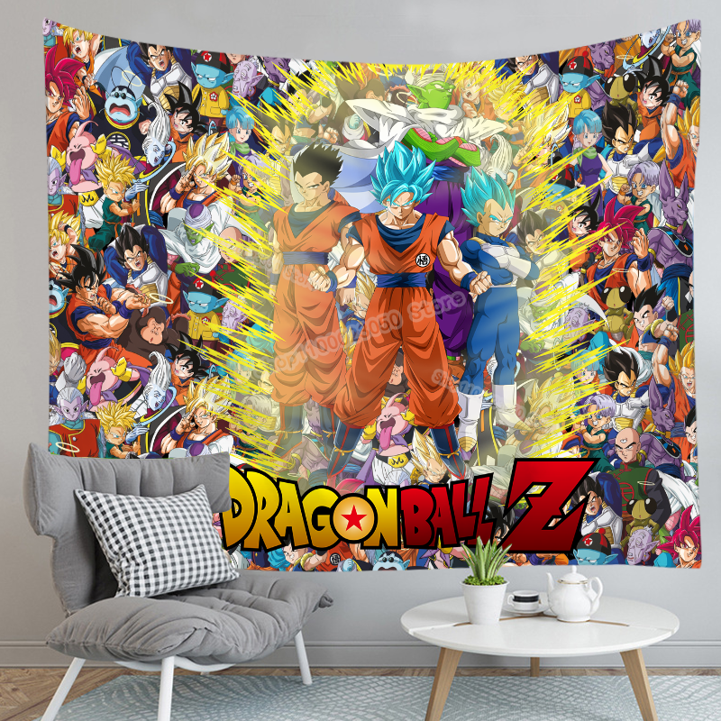 Tapisserie Dragon Ball Decoration Murale Goku Gohan Vegeta